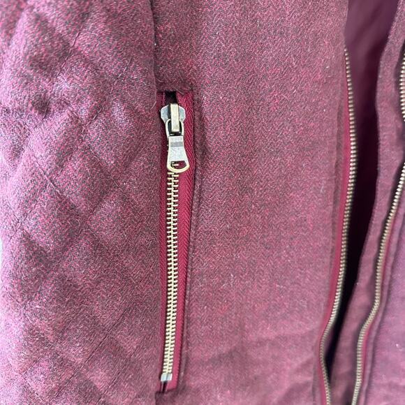 Lemon Tart Vest Women's Small Burgundy Skyros Wool Quilted Winter Gorpcore - Picture 5 of 9